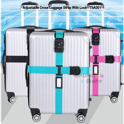 Adjustable Cross Luggage Strap With Lock: TSA001
