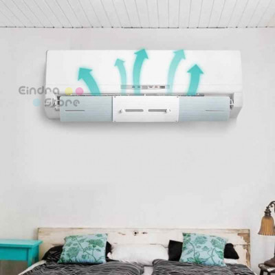 Adjustable Air Conditioner Deflector : Blue