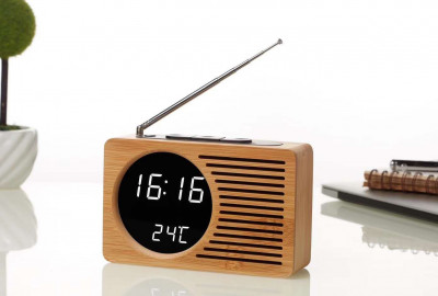 Wooden Alarm Clock : FM - 2